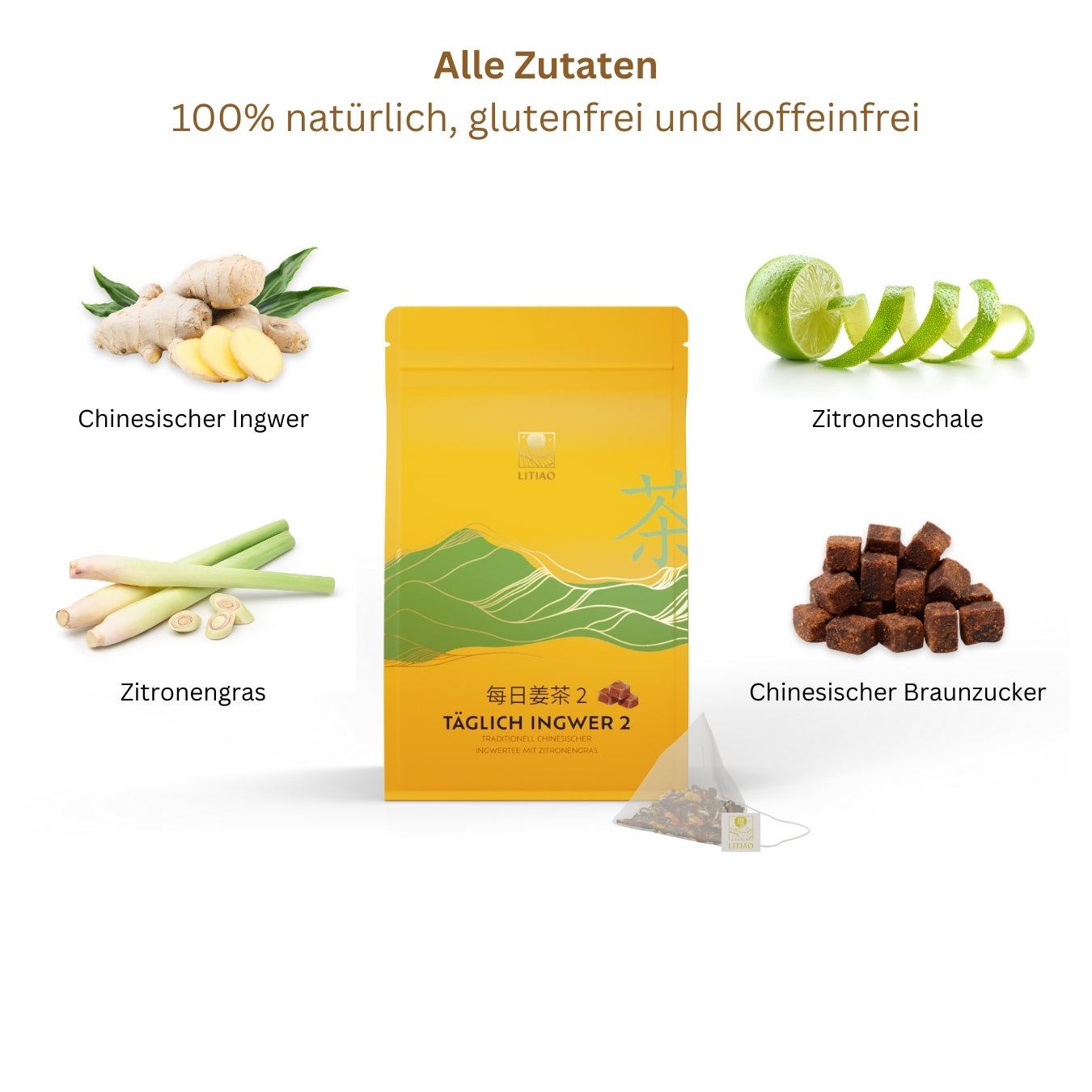TÄGLICH QUARTETT mit 3 Ingwertees & 1 Früchtetee