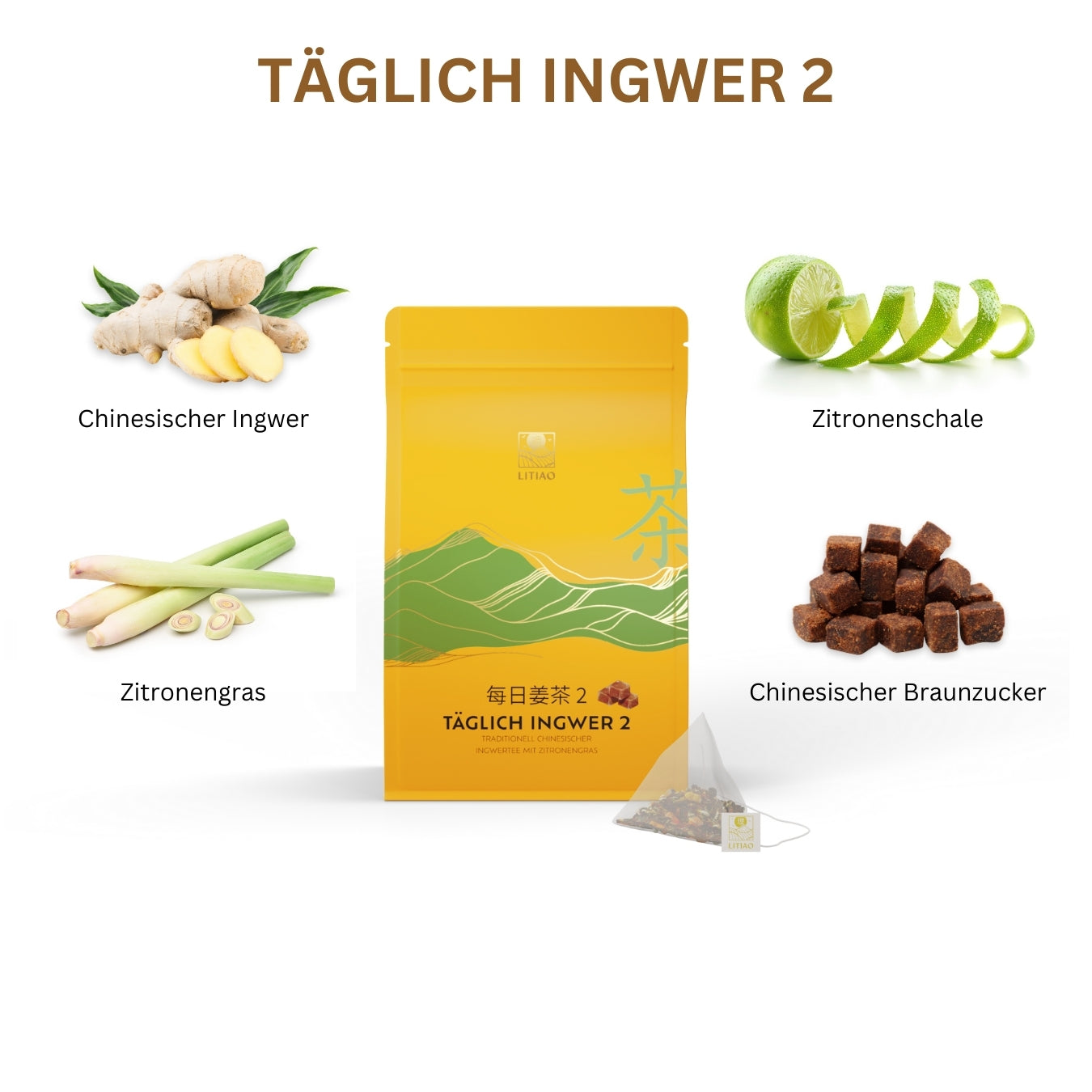 TÄGLICH INGWER-Set mit 3 Ingwertees - LITIAO