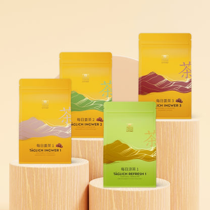 TÄGLICH QUARTETT mit 3 Ingwertees & 1 Früchtetee - LITIAO